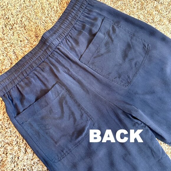 THEORY Charcoal Gray 100% Silk Drawstring Pants in Size Small - Picture 3 of 7